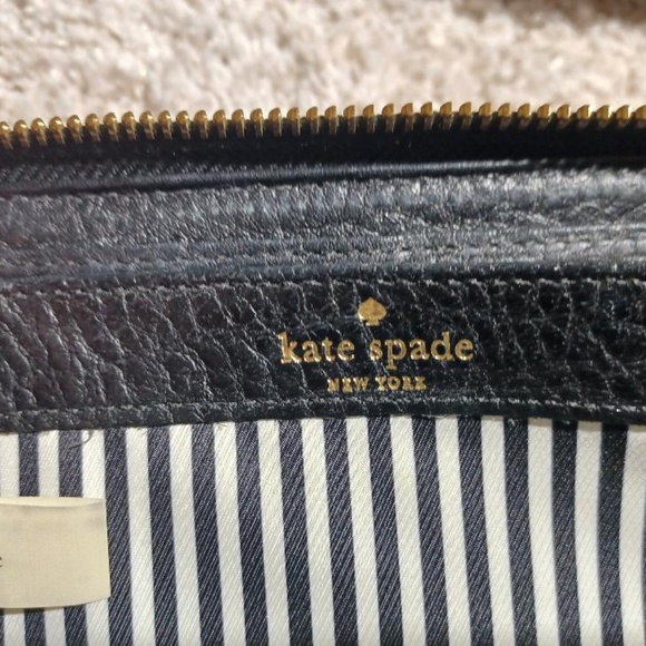 KATE SPADE Black Leather Lacey Accordion Cobble Hill Zip-Around Wallet - Picture 10 of 12